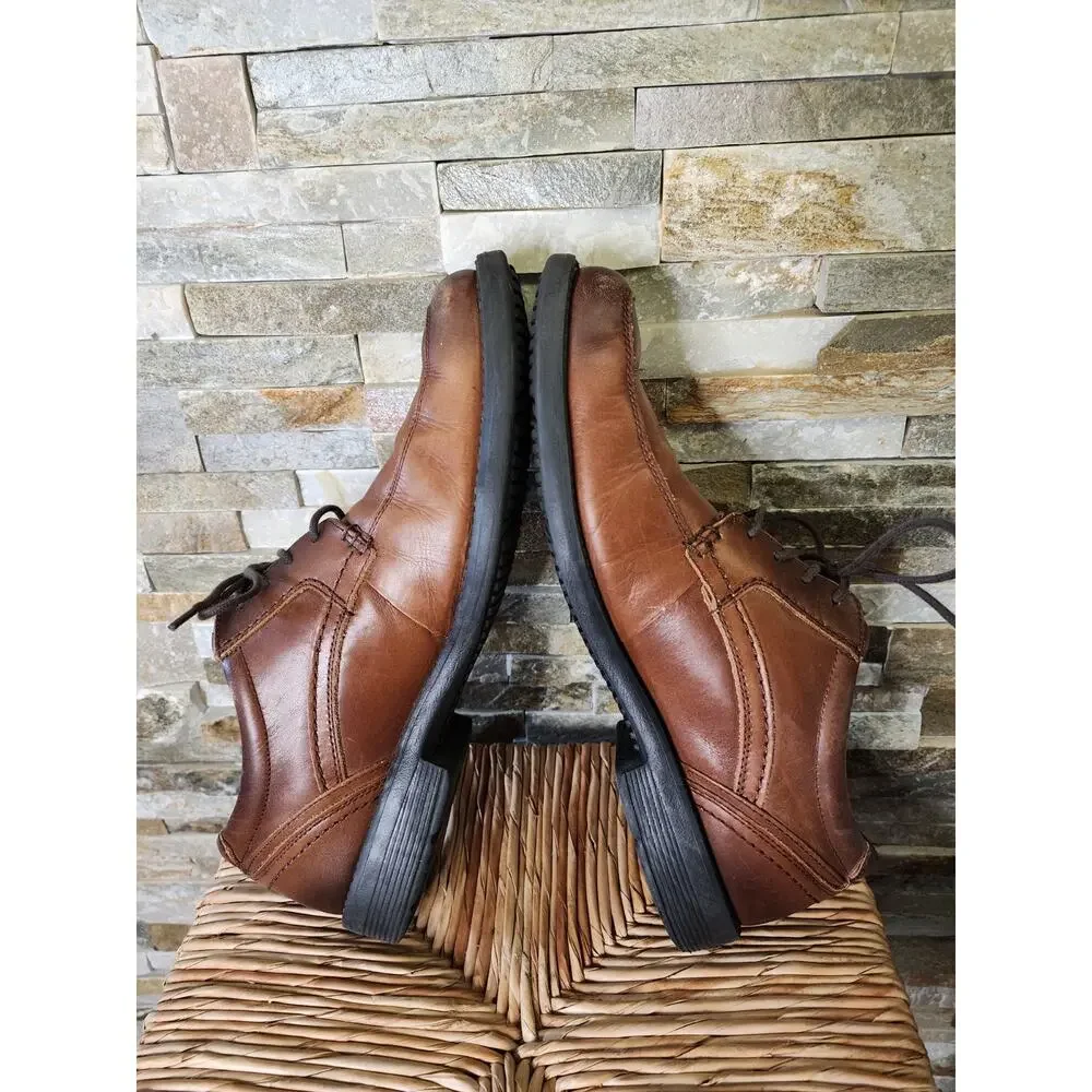 Rockport Style Leader 2 Apron Toe Oxford Brown Leather Dress Shoes Men's 11